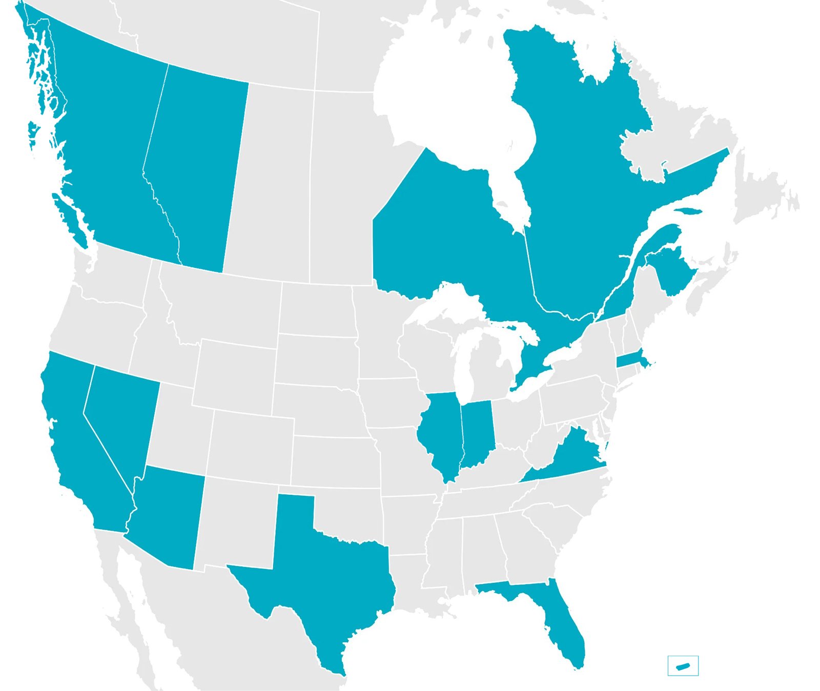 Keolis North America locations map, 2026